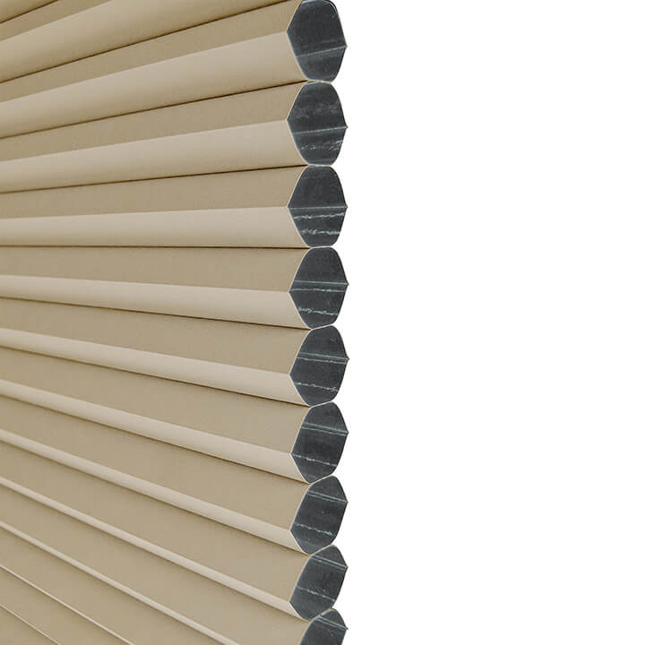 Odense Motorized Day and Night Blackout Honeycomb Shades Fawn