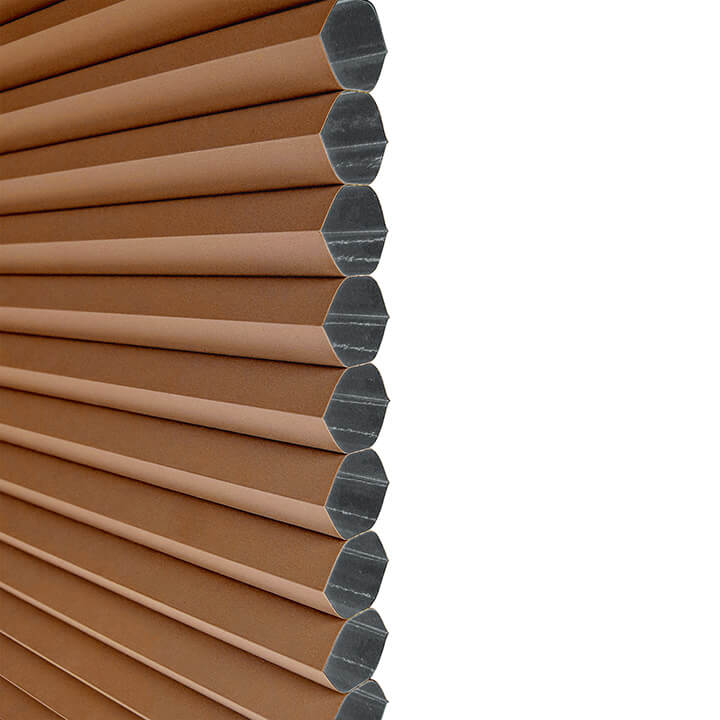 Odense Motorized Day and Night Blackout Honeycomb Shades Terra cotta