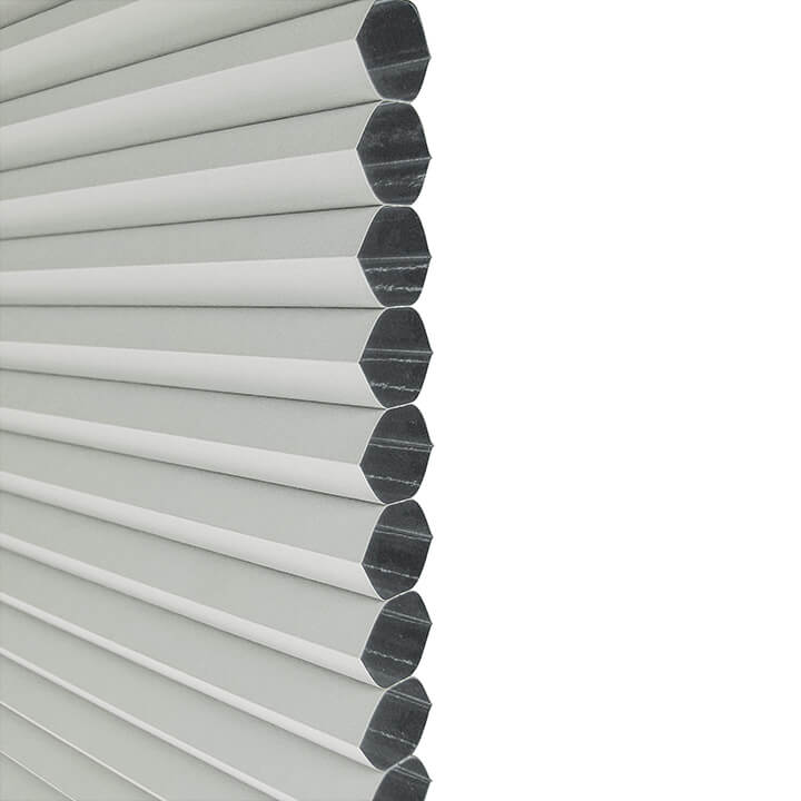 Odense Motorized Day and Night Blackout Honeycomb Shades White dove