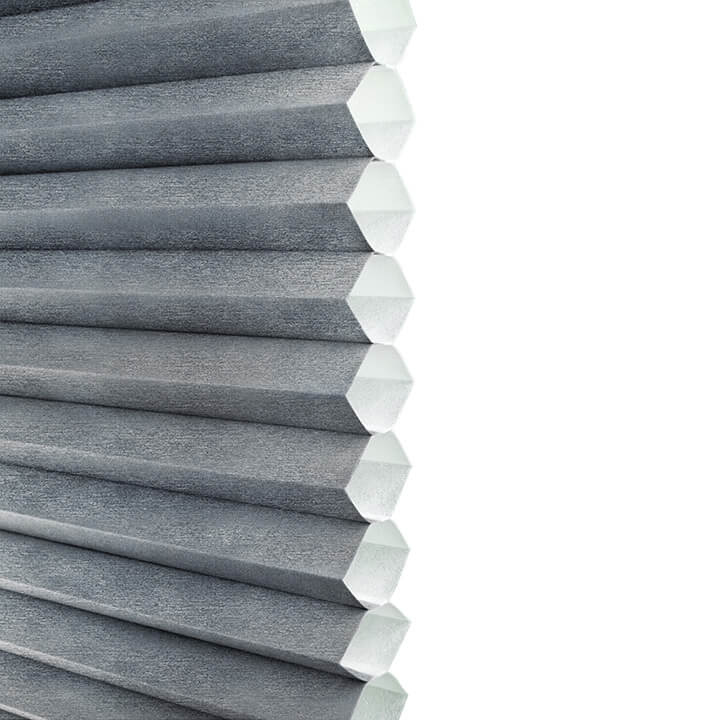 Odense Motorized Top-Down/Bottom-Up Light-Filtering Honeycomb Shades Royal gray